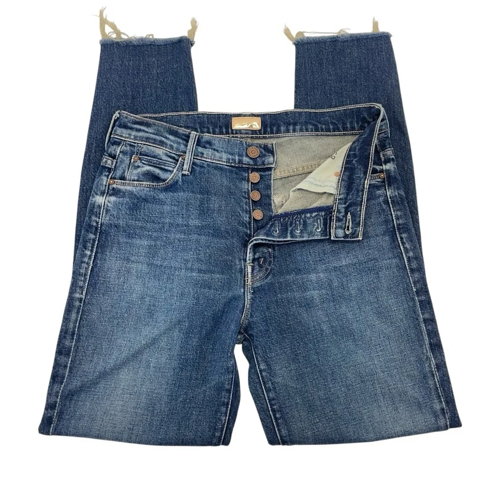 MOTHER The Stunner Fray Jeans 27 Blue